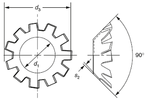 DIN 6797 Type V Lock Washer Countersunk